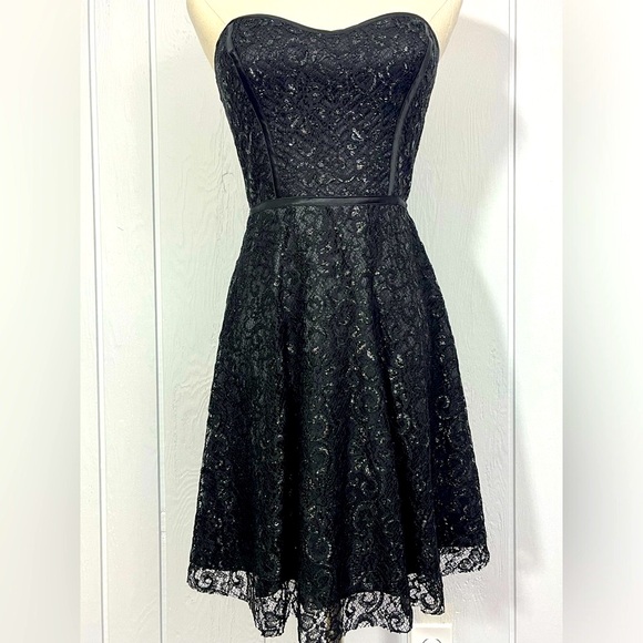 Parker - Eva black lace strapless sparkle mini party dress - Size XS - NWT - Picture 3 of 10